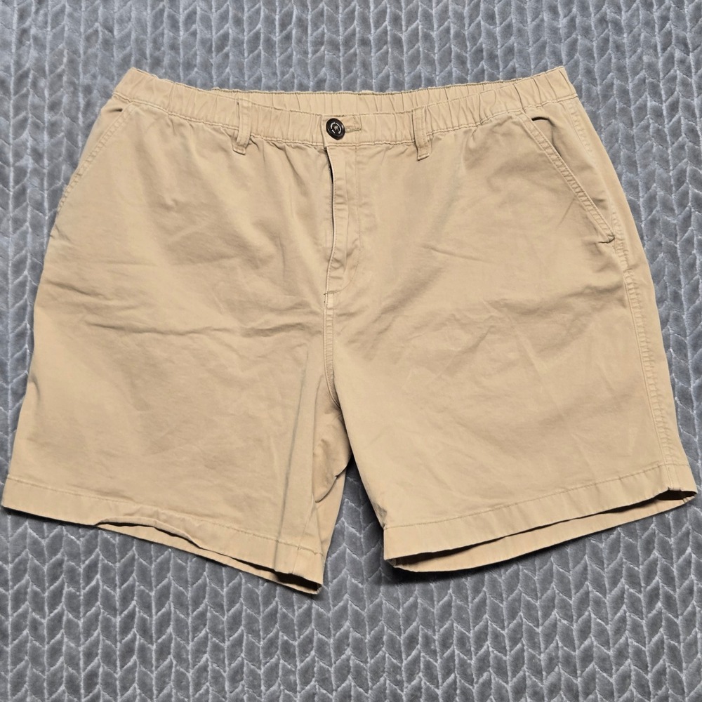 Chubbies Originals Khaki Tan Stretch Shorts Mens XL 7 Inch Inseam Preppy Chino